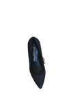 Marco Tozzi Black Suede Court Shoe