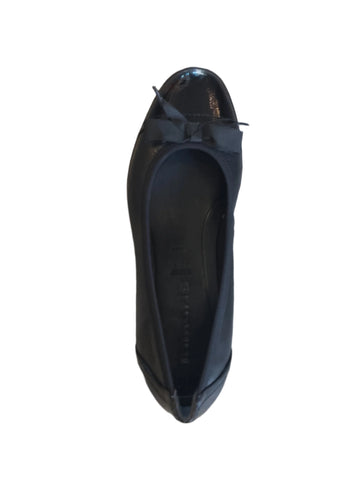 Tamaris Black Leather Ballerina Pump