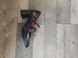 Tamaris Black Block Heeled Mary Jane Style Shoes
