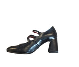 Tamaris Black Block Heeled Mary Jane Style Shoes