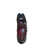 Tamaris Black Block Heeled Mary Jane Style Shoes