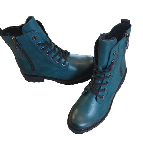 Remonte Odeon Leather Ankle Boot in Petrol Blue