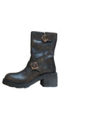 Fly London  Clark 3/4 Length Black/ Bronze Leather Boot