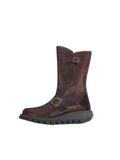 Fly London Mes 3/4 Length Leather Boot in Dark Brown