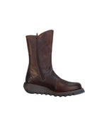 Fly London Mes 3/4 Length Leather Boot in Dark Brown