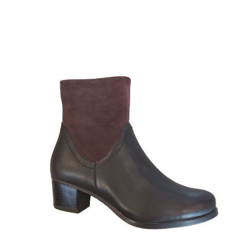Caprice Chocolate Brown Leather Ankle Boot