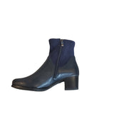 Caprice Navy Leather Ankle Boot