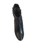 Caprice Black Leather Low Heeled Ankle Boot