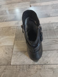 Caprice Black Leather Low Heeled Ankle Boot