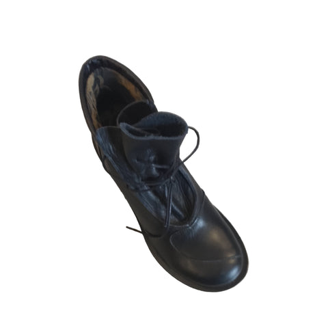 Fly London Carf Black Leather Ankle Boot