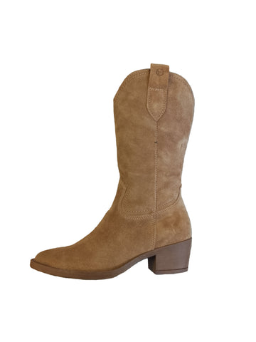 Tamaris Cognac Suede 3/4 Length Cowboy Boot