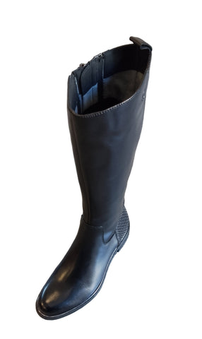Caprice Slim Fit Black Leather Boots
