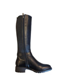 Tamaris Black Leather Long Boots(Slim Fit)