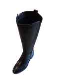 Tamaris Black Leather Long Boots(Slim Fit)