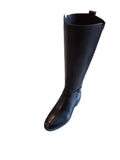 Tamaris Black Leather Long Boots(Slim Fit)