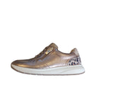 Caprice Taupe Metallic Leather Wedge Trainer