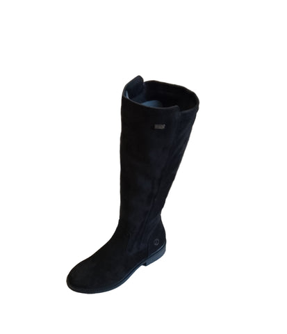 Remonte Black Nubuck Leather Knee Length Boot
