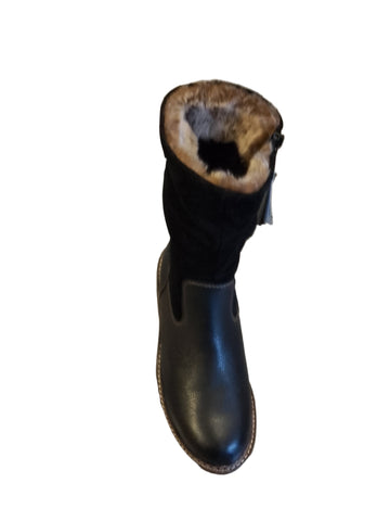 Remonte Calf Length Weatherproof Boots in Black