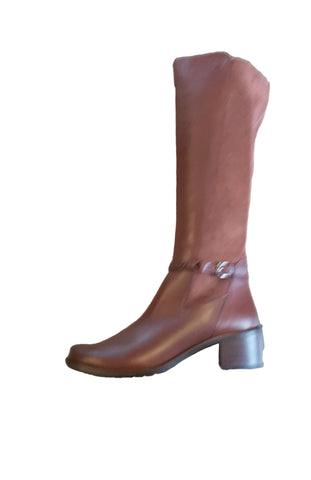 Caprice Cognac Brown Leather Knee Length Boot 
