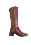 Caprice Cognac Brown Leather Knee Length Boot 