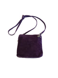 Genuine Suede Leather Cross Body Bag in Purple 