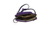 Genuine Suede Leather Cross Body Bag Purple 