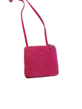 Genuine Suede Leather Cross Body Bag in Fuchsia 