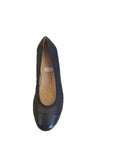 Caprice Navy Leather Ballerina Pump