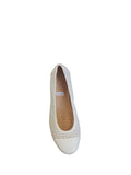 Caprice White Leather Ballerina Pump
