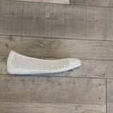 Caprice White Leather Ballerina Pump