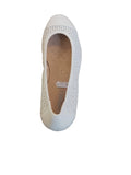 Caprice White Leather Ballerina Pump