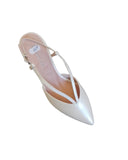 Tamaris Pearlised Ivory Leather Court Shoe