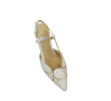 Marco Tozzi White Kitten Heel Sling Back Shoe