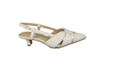 Marco Tozzi White Kitten Heel Sling Back Shoe