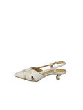 Marco Tozzi White Kitten Heel Sling Back Shoe