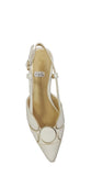 Marco Tozzi White Kitten Heel Sling Back Shoe