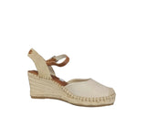 Tamaris Nude Leather Wedge Espadrille