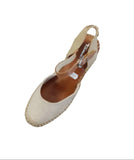 Tamaris Nude Leather Wedge Espadrille