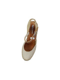 Tamaris Nude Leather Wedge Espadrille