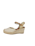 Tamaris Nude Leather Wedge Espadrille