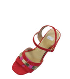 Marco Tozzi Red  Combination Block Heeled Sandal