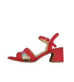 Marco Tozzi Red  Combination Block Heeled Sandal