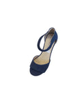 Caprice Navy Suede Low Heeled Sandal