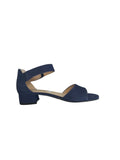 Caprice Navy Suede Low Heeled Sandal