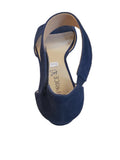 Caprice Navy Suede Low Heeled Sandal