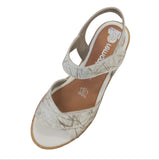 Remonte White and Silver Wedge Sandal