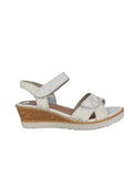 Remonte White and Silver Wedge Sandal