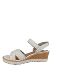 Remonte White and Silver Wedge Sandal