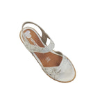 Remonte White and Silver Wedge Sandal