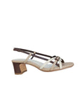 Tamaris Taupe Combination Retro Style Block Heel Sandal